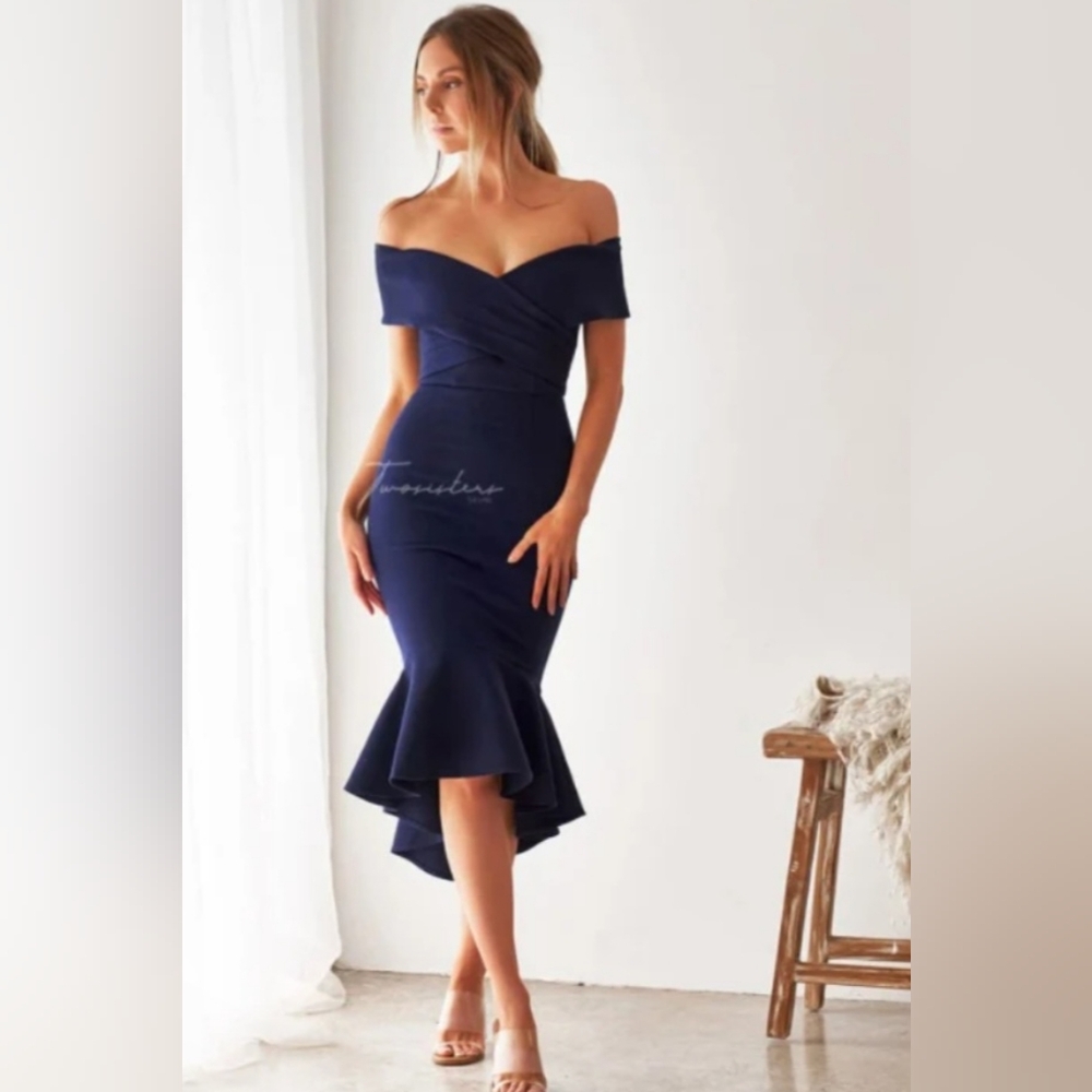 Lady Black Tie Navy Blue Brienne Dress S/4